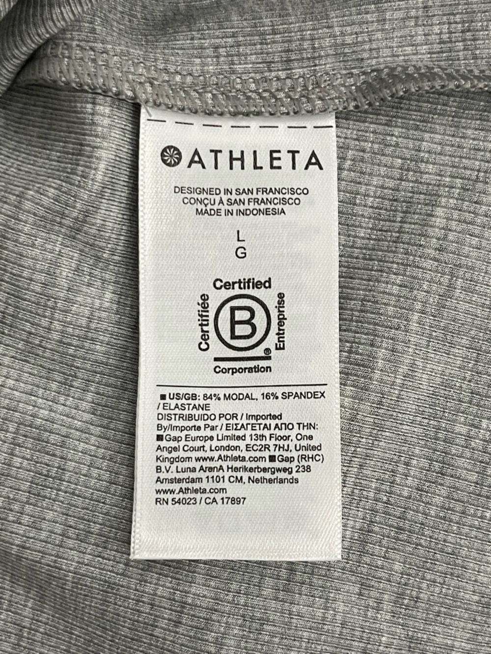 Athleta Women’s Size LG Crew Neck Long Sleeve Top Gray Modal - Picture 12 of 14